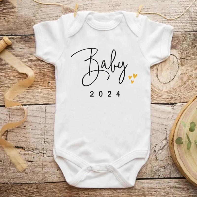 Pregnancy Announcement Baby 2024 Baby Bodysuit Baby Coming Soon Gift Newborn Baby Romper Baby Pregnancy Reveal Clothes