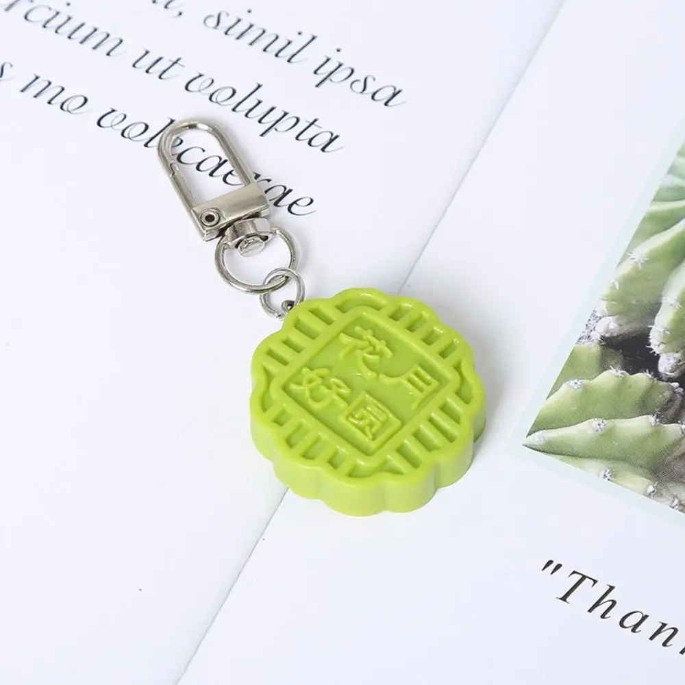 Modny brelok do kluczy z PVC Mid-Autumn Cute Lucky Mooncake Pendant Blessing Mini Moon Cake Keyring Backpack Decor