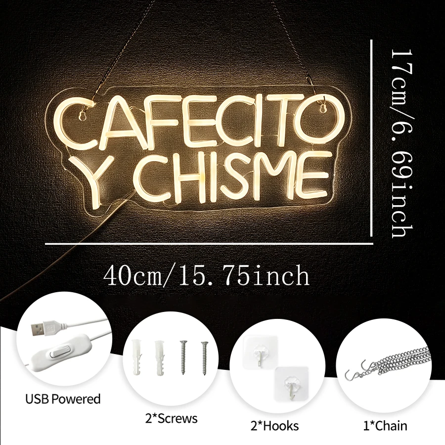 Insegna al neon Cafecito Y Chi - Coffee Tea Neon Sign recensione e prezzo