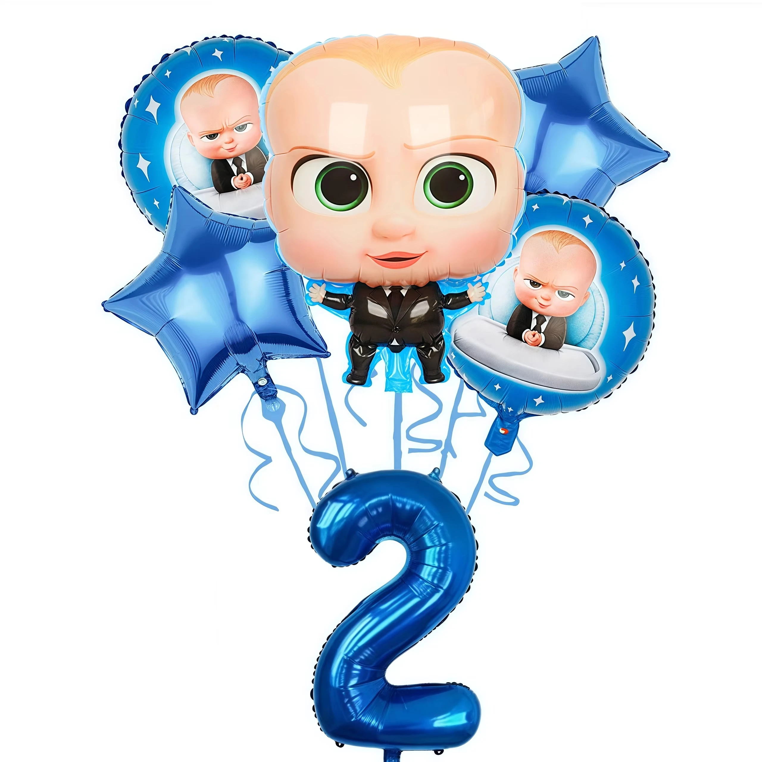 Bossed Baby Cartoon Geburtstagsparty Dekoration Einweggeschirr-Set Teller Becher Ballon-Set Kinder Baby-Shower Zubehör Geschenk