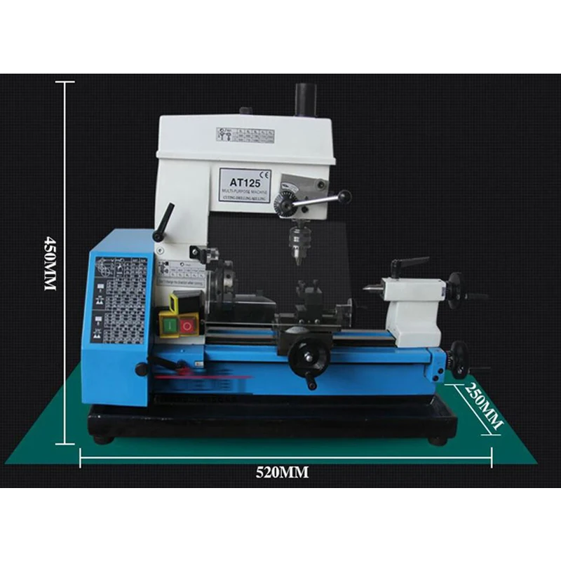 

LYBGACNC AT125 Hot Sale Small Lathe Machine Household Milling Tool Bench Multifunction Bench Drill Equipment High Motor Speed