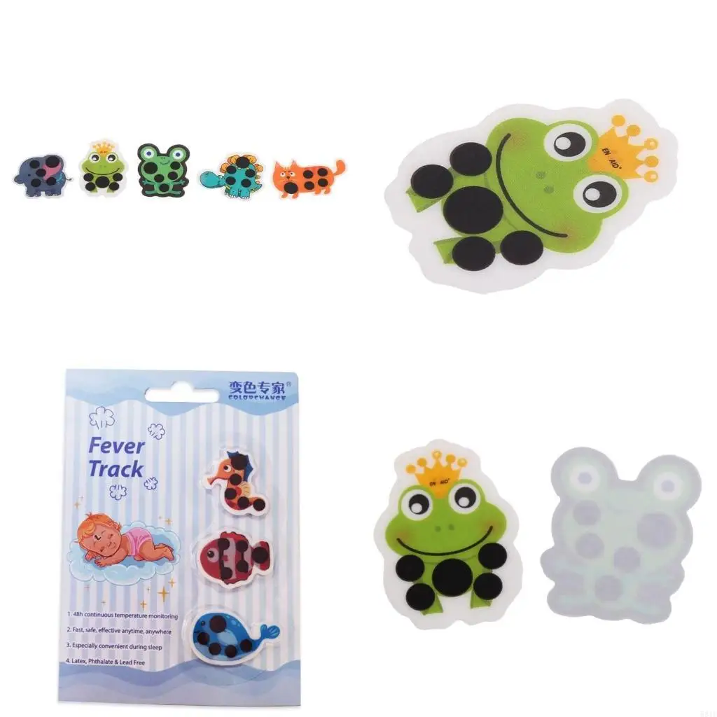 

581F детский термометр на лбу, полоски с мультяшными наклейками для измерения температуры, наклейка на лихорадку, наклейки для
