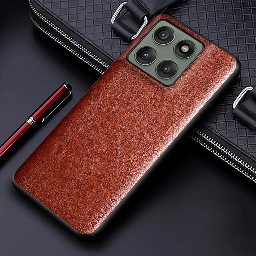 Luxuriöse Lederhülle für Motorola Edge 60 70 50 Fusion Pro Neo Ultra S50 Funda Business Einfarbige Weiche Top&Harte PC-Abdeckung – Detail 5