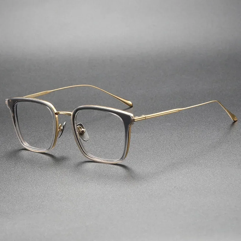 

Men's Glasses Prescription Frames Japanese Handmade Square Titanium TANGO3 Retro for Women Myopia Brand Acetate Eyewear Gafas