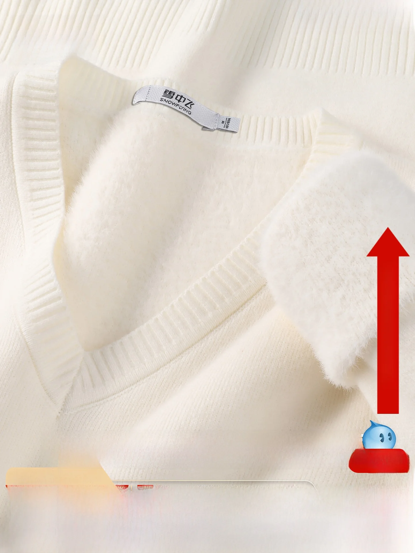 

Женский зимний свитер-пуловер Snowy Knitwear с длинным рукавом, на флисовой подкладке, утолщенный, свободного кроя, с V-образным вырезом, однотонный, повседневный топ