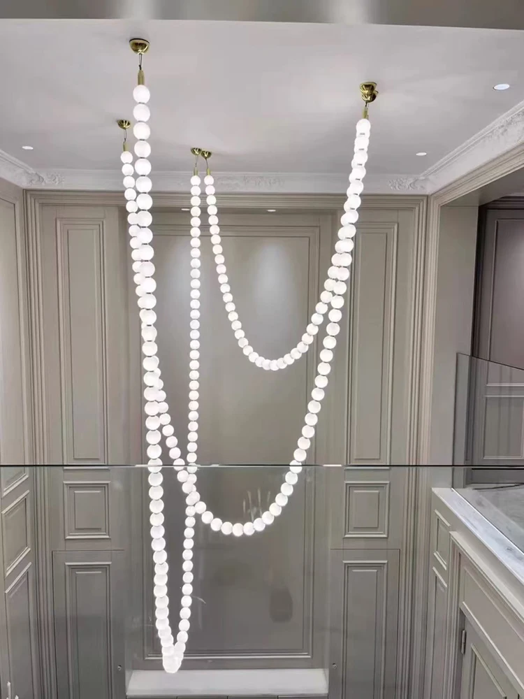 Where's My Necklace Glass Bubble Gold Chrome Lustre 2026 Trendy Pendant Light Chandelier Luminaire Hanging Lamp For Staircase - view 3