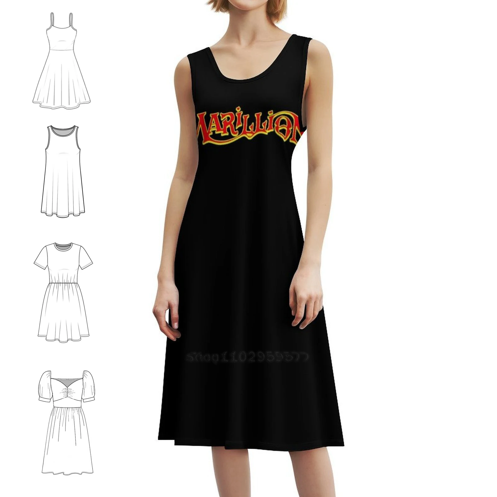 فستان Marillion Marillion Fish Band Kayleigh Marillion فستان بوهيمي عتيق بأكمام منتفخة أو خيارات بدون أكمام لفستان النساء #1