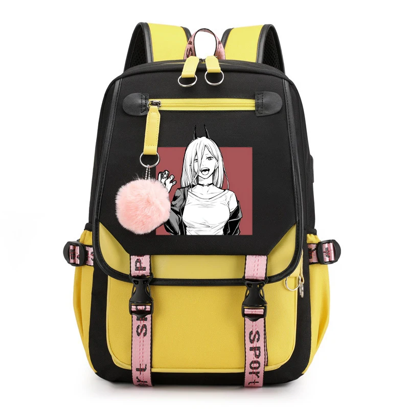 Fashion Backpack Hot Anime Power Printing Backpack Girls School Bags Women Men Travel Daily Backpack