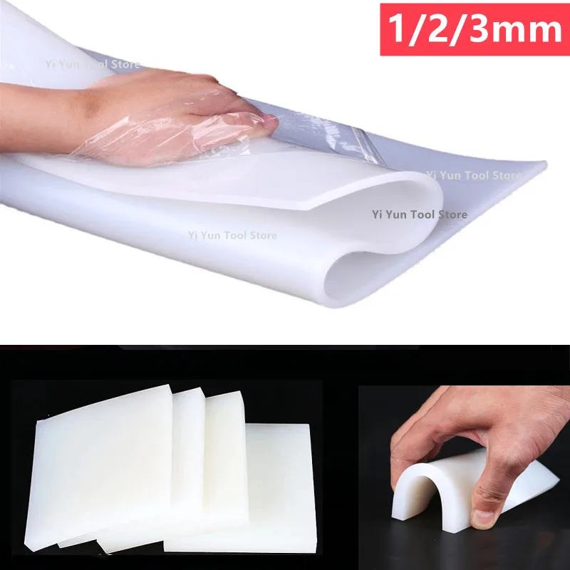 1/2/3mm White Silicone Rubber Sheet Translucent Silicone Rubber No Peculiar Smell High Temperature Resistance Silicone Gasket