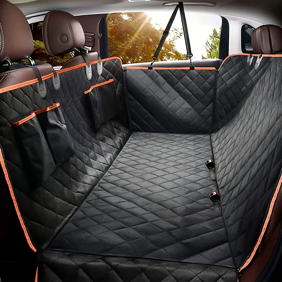 

Dog Car Seat Cover - Pet Hammock with 4 Bags Side Flap, Scratchproof And Nonslip Backseat Protection for Car, Truck And SUV