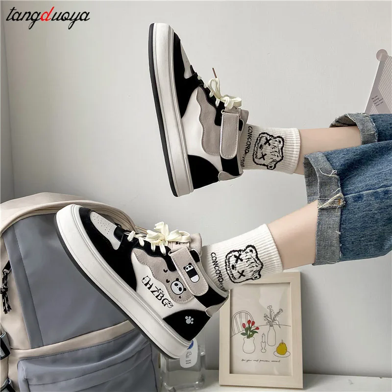 platform shoes Women\'s Mid Top Casual Shoes 2024 Spring Autumn Versatile Breathable Sneakers Thick Soled Shoes Woman Shoes