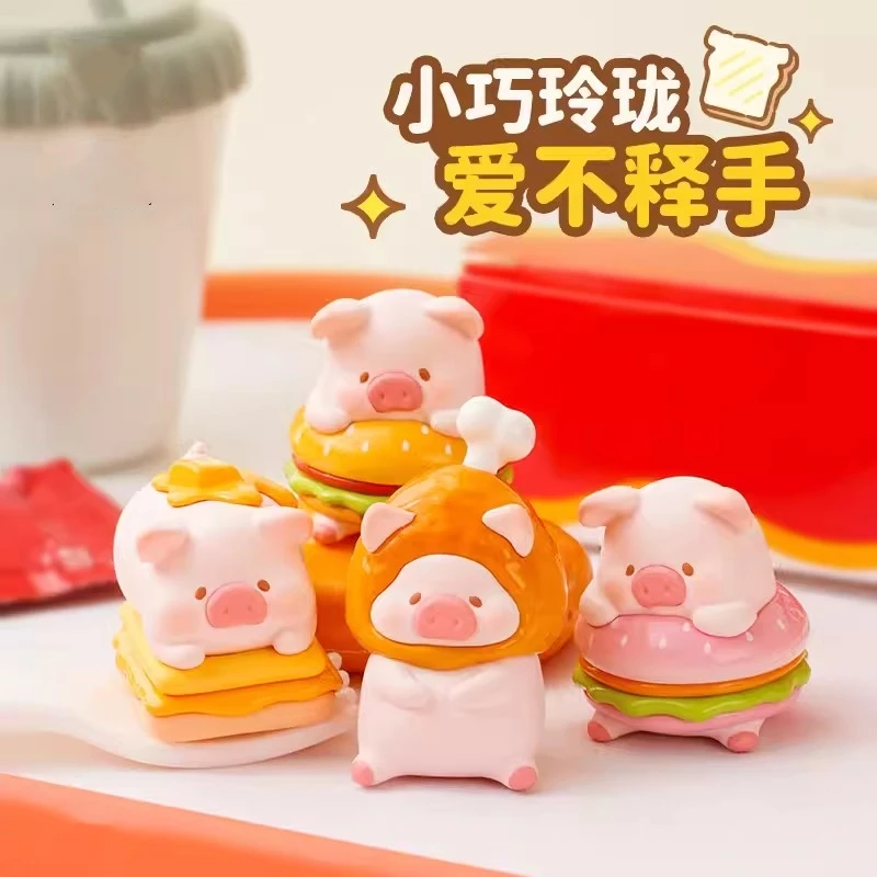 Echte Blind Box Lulu Surprise Box Piggy Bento Series Mystery Box Cute Lulu Pig Grain Room Ornament Collection Model Toys Gift