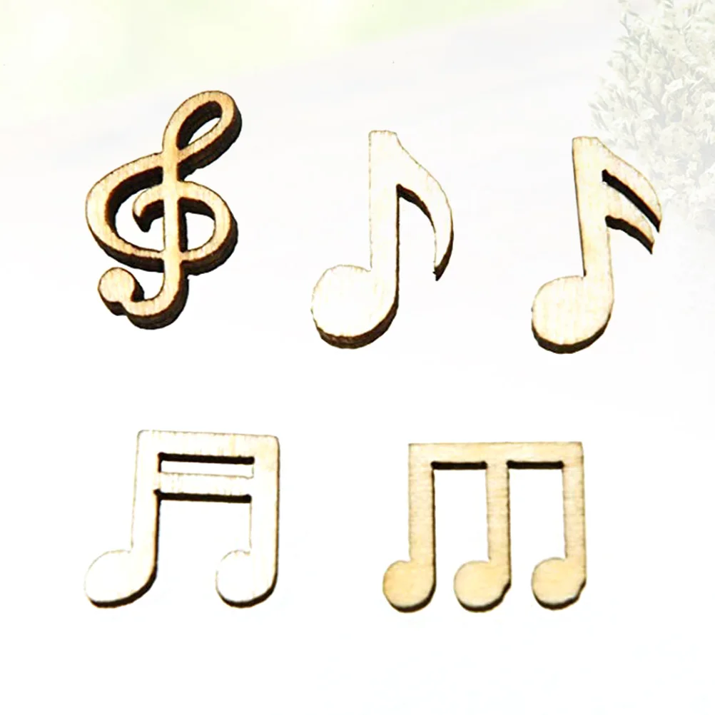 

250pcs Wooden Music Note Pieces Durable Smooth Surface DIY Crafts Decoration Material Kids Art Projects Christmas Gifts