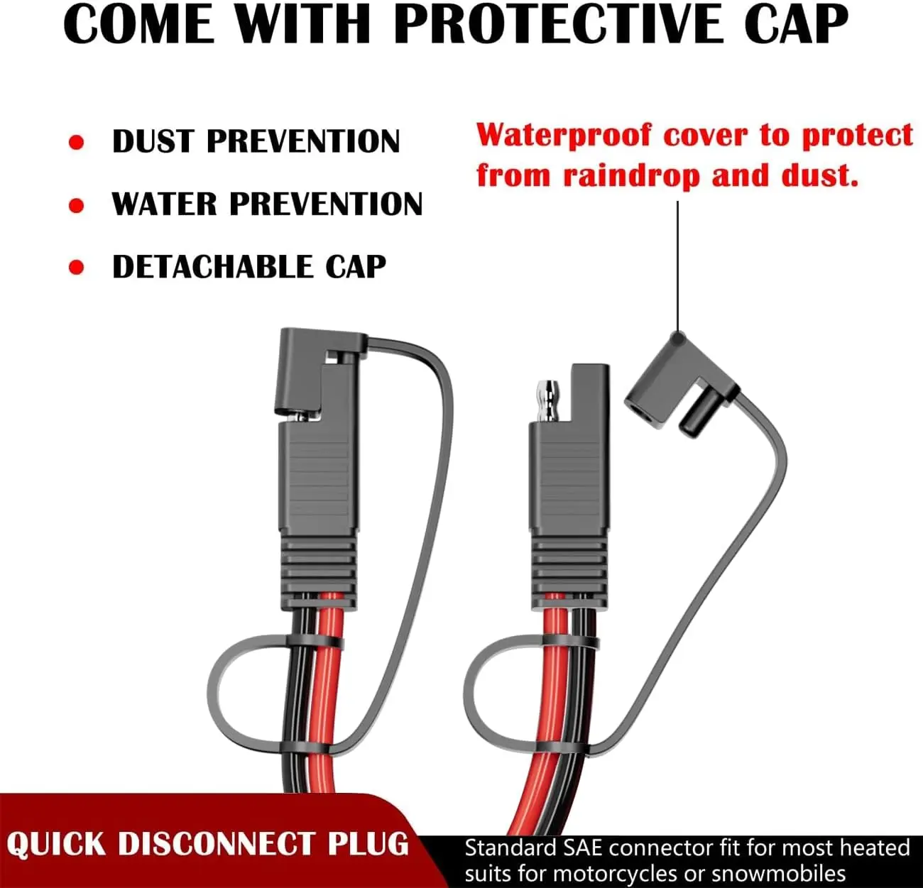 كابل تمديد SAE إلى SAE 12AWG، سلك طاقة تيار مستمر 3.3FT للألواح الشمسية والسيارات والمركبات الترفيهية والشاحنات والقوارب #3