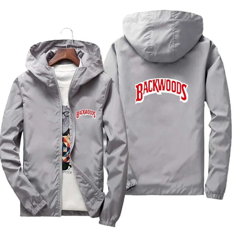 BACKWOODS Men's Printed zipper Light Jacket, windproof, Casual, street blazer, Sweatshirt, Spring, Summer, 7XL, 2024