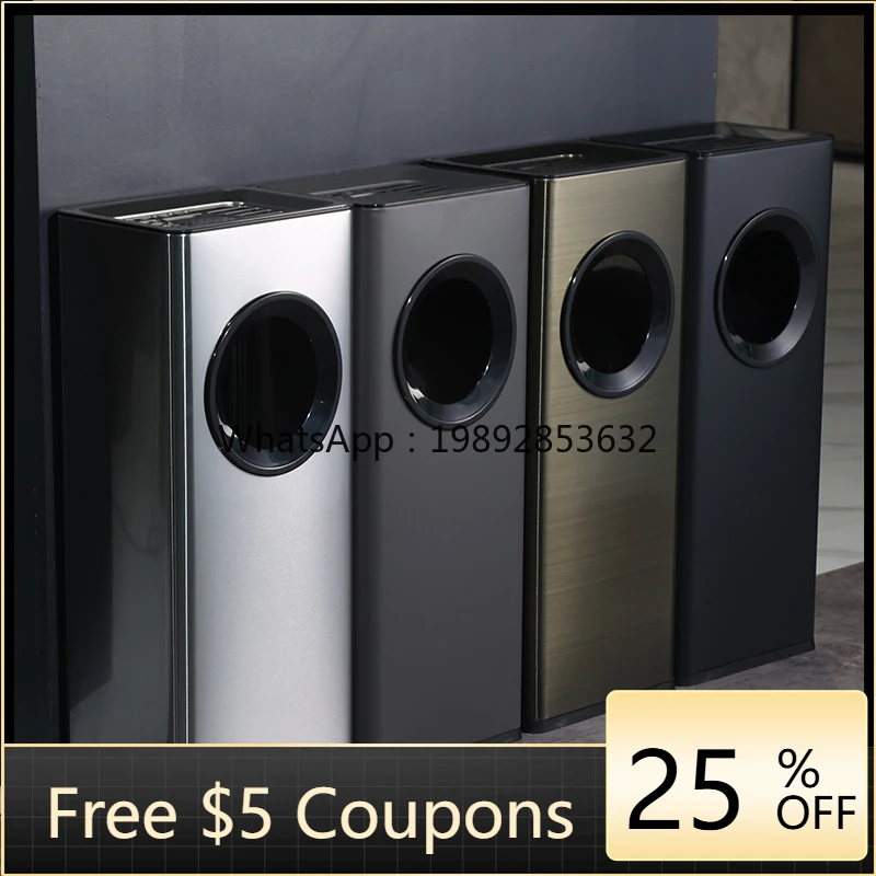 

LYY Stainless Steel Vertical Hotel Lobby Corridor Staircase Entrance Cigarette Butt Trash Can Sales Office Commercial Ashtray