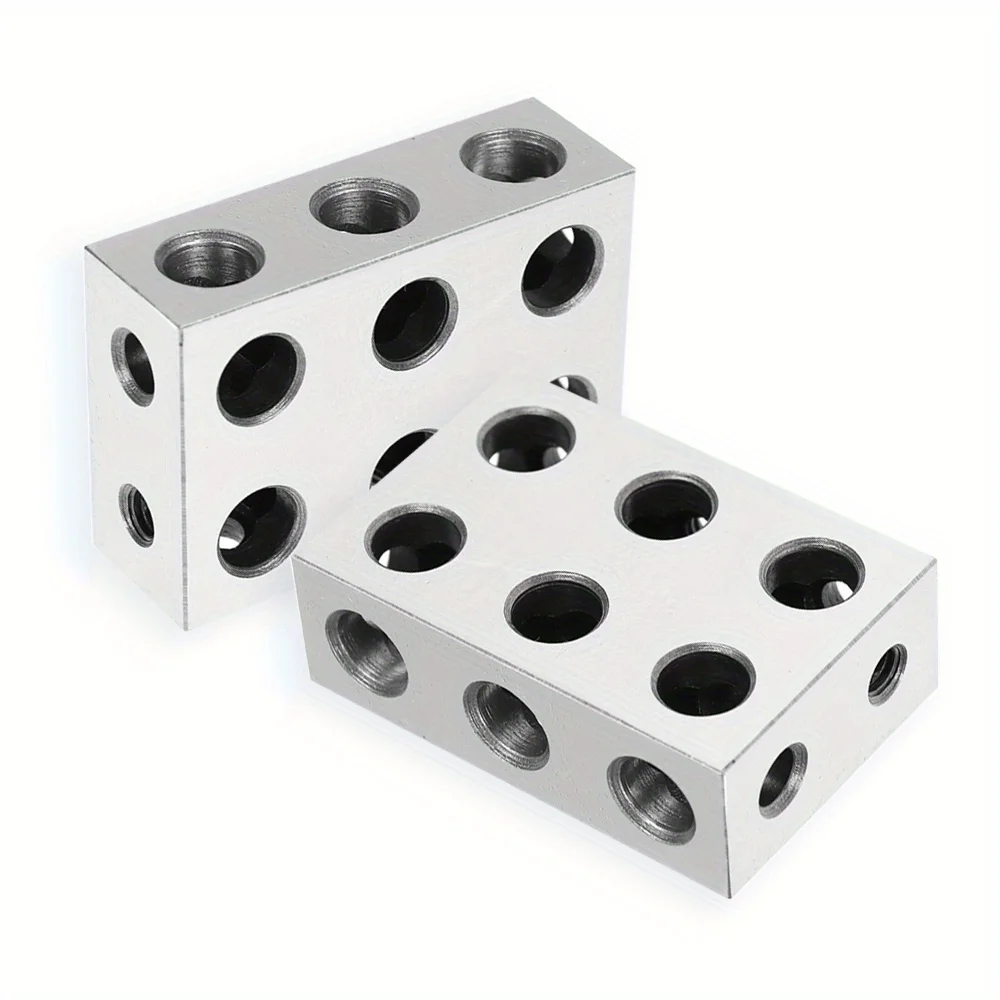 

Precision 1 x 2 x 3 inch Blocks with 11 Holes - Ideal for Machinists and Milling Machines