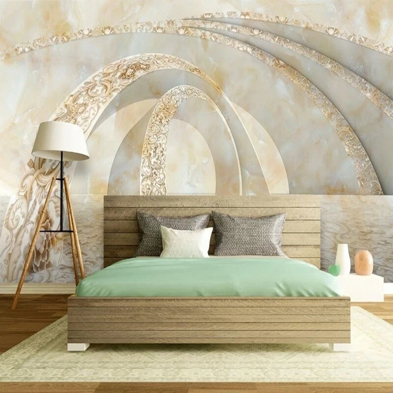 

Современный и элегантный мраморный 3D стереоскопический космический телевизор, роскошное украшение для дома, фон, настенная бумага, фреска