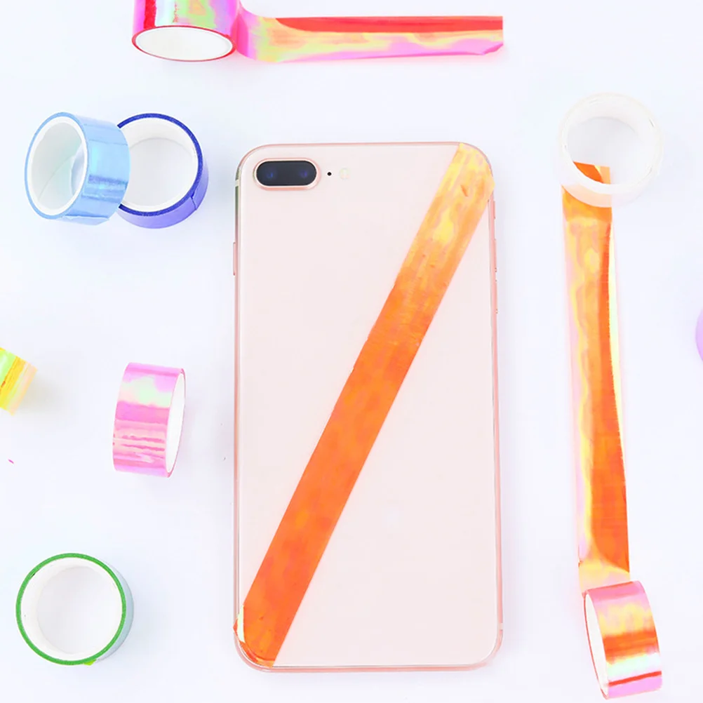 

10 Roll Gradient Colorful Shiny Adhesive Tape Creative Decoration Tape for Scrapbooking DIY Planner Organizer Gift Wrapping