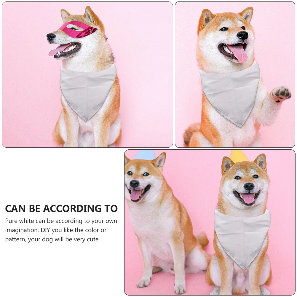 

6pcs Dog Saliva Bibs Triangle Scarf Puppy Decorative Neck Towels Adjustable Fashion Polyester Comfortable Wear
