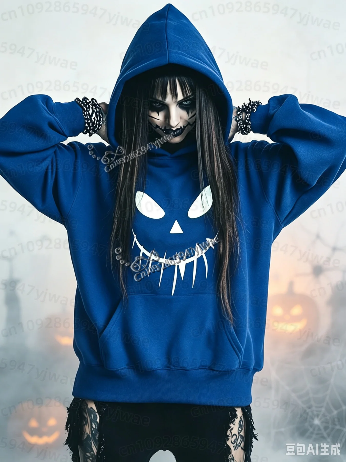 26 Women Halloween Spooky Scary Smile Pumpkin Face Hoodie Unisex Gothic Long Sleeve Sweatshirt Halloween Party Women Hoodies