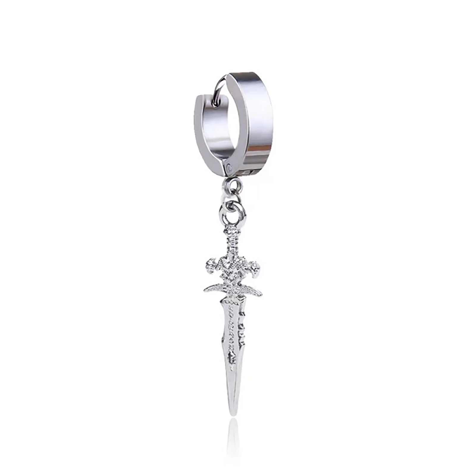 1 Stück Punk-Piercing- und Clip-Ohrringe für Damen und Herren, Edelstahl-Schmuck, Geschenk – Detail 1