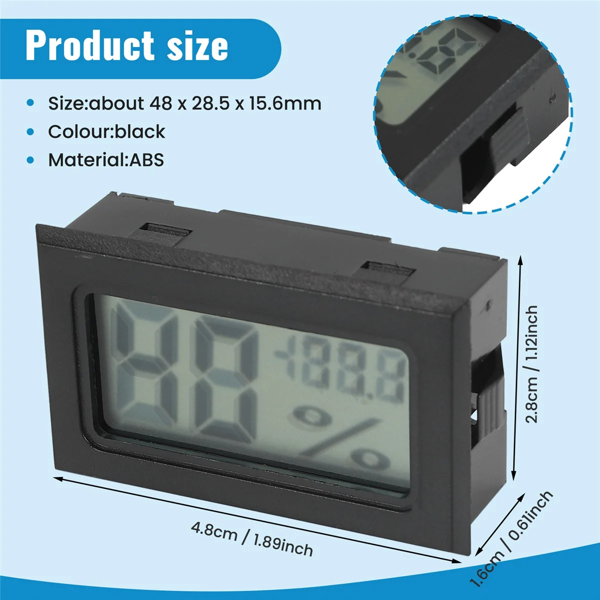 

Better Quality 6Pack Mini Hygrometer Indoor Humidity Meter Hygrometer Digital Thermometers Humidity with (℉) for Greenhouse, Ga