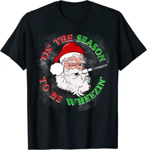 Tis The Season To Be Wheezin Respiratory Christmas Design T-Shirt