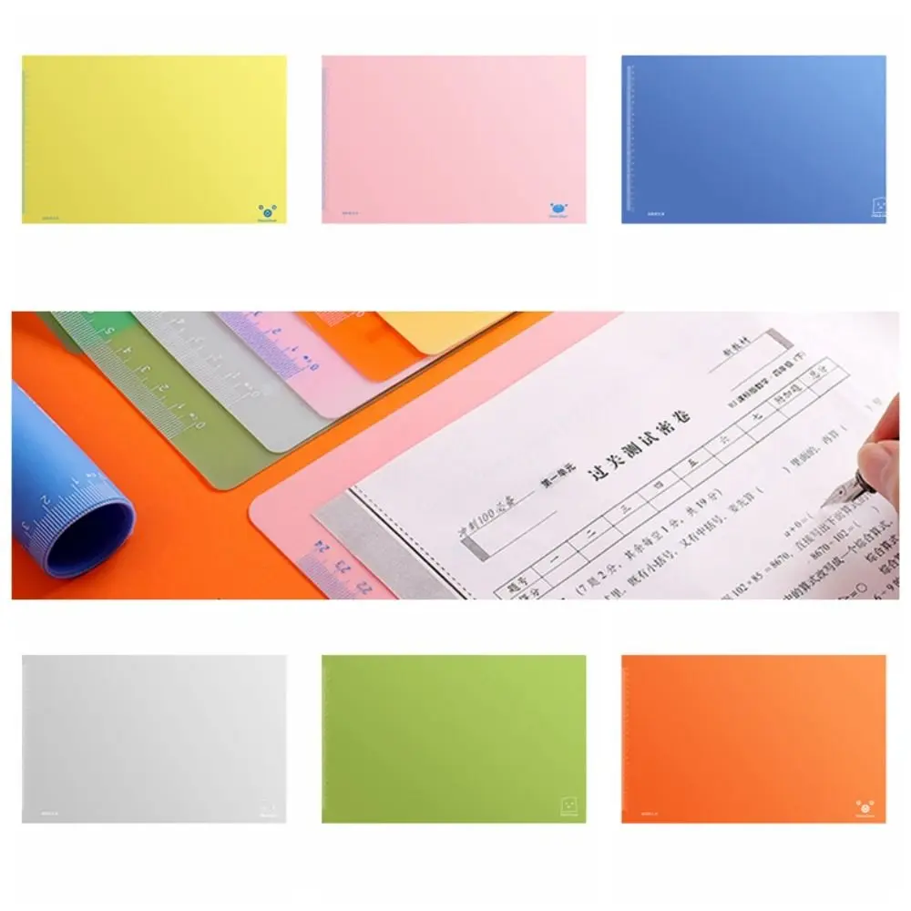 Portable Multifunction A3 Exam Desk Mat with Scale Waterproof Large-size Drawing Writing Mat Jelly Color Mouse Pad School Office