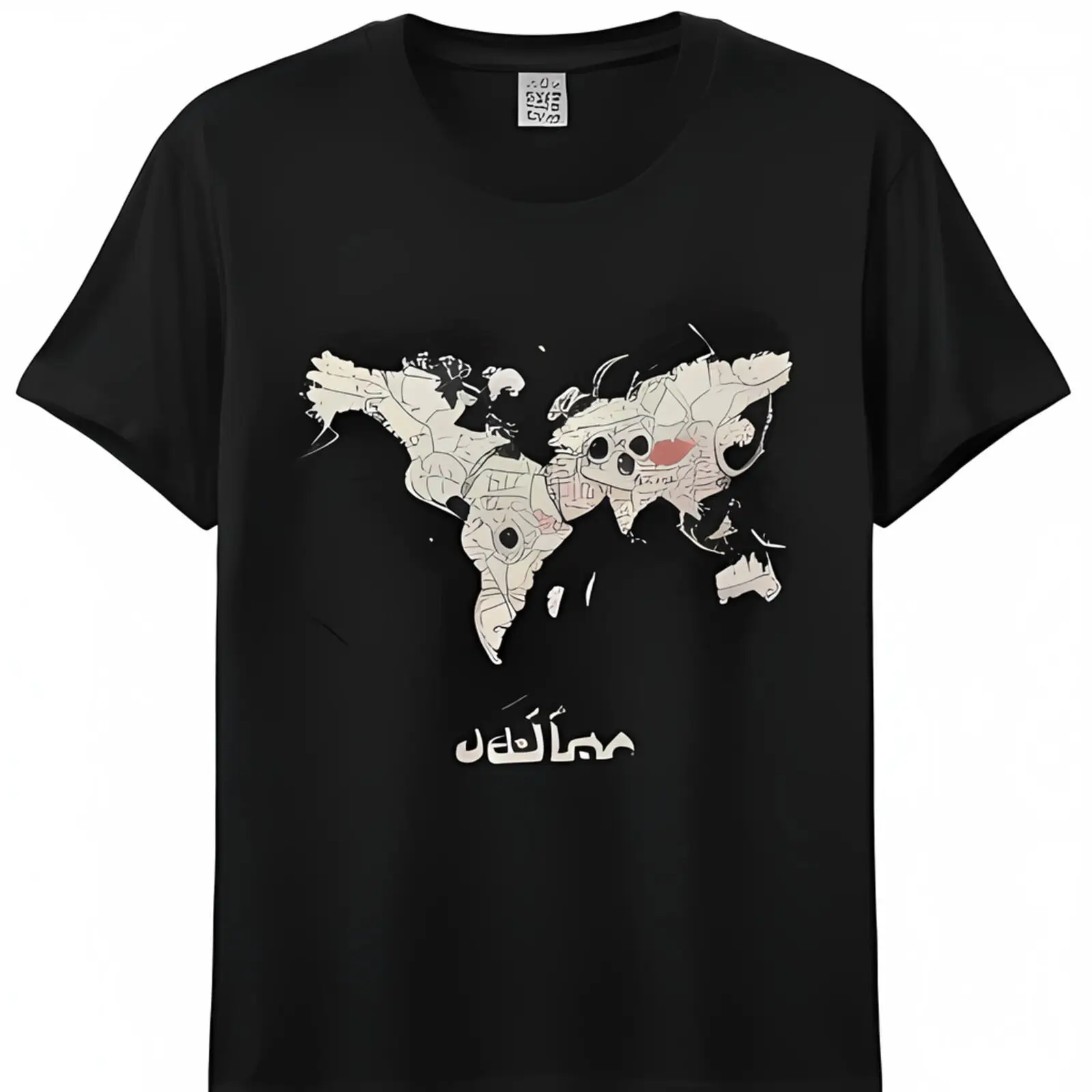 

Romantic Black T-Shirt with Heart Graphic and Playful Text