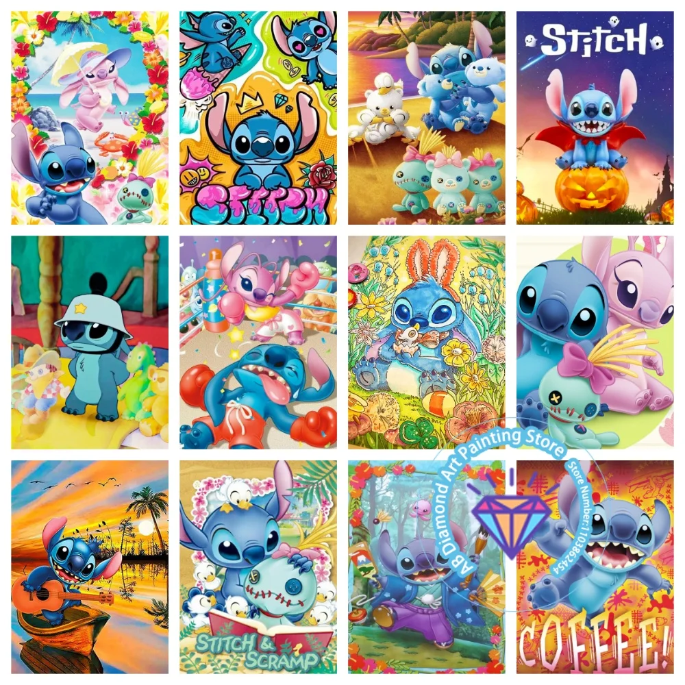 

Interesting Lilo&Stich AB Diamond Painting Kit Square Round Diamond 5D DIY Mosaic Handmade Art Adult Exquisite Gift Home Decor