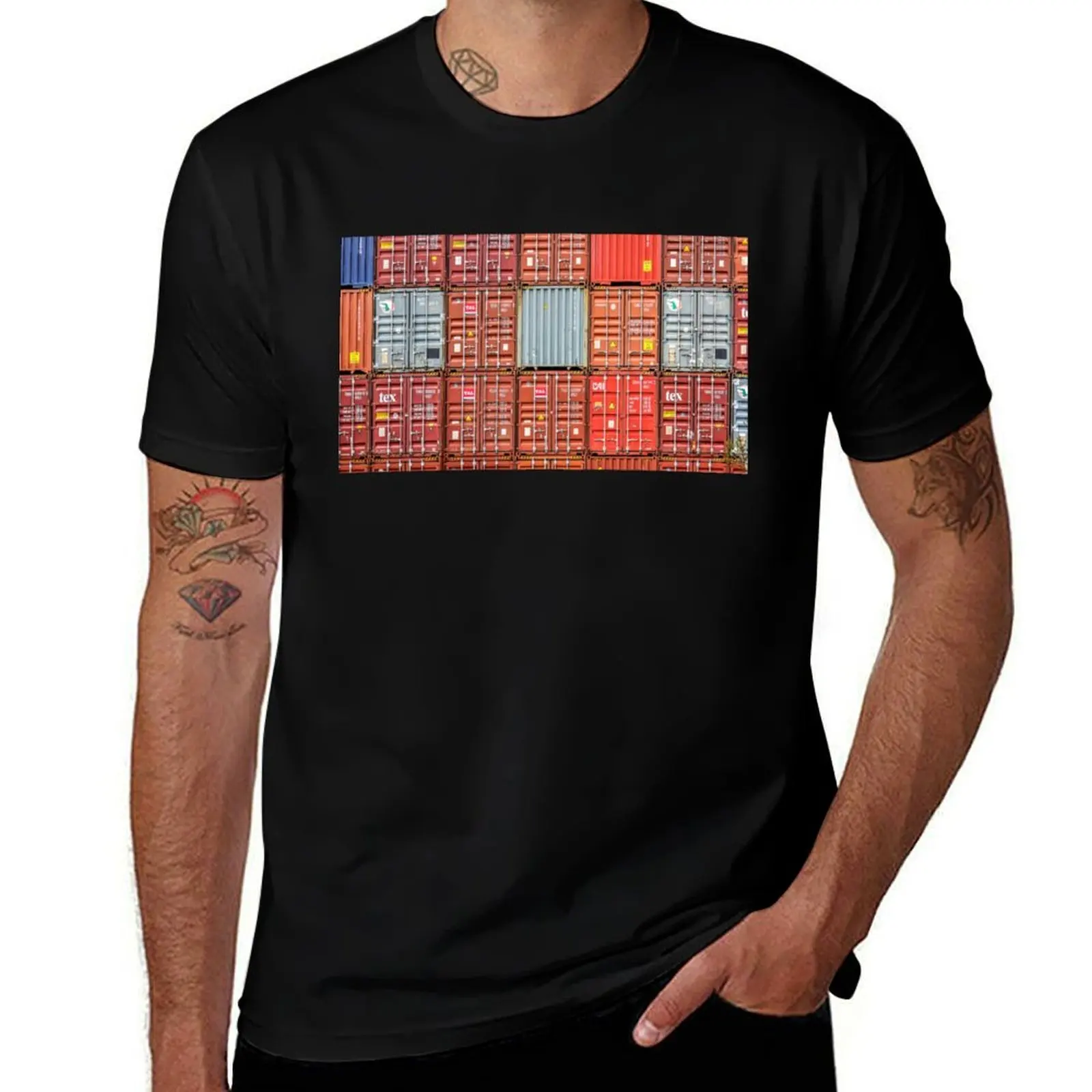 The Stacked Shipping Containers T-Shirt Sun Protective Outdoor Tee Top