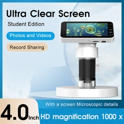 4'' LCD Digital Microscope 1000x HD Coin Microscope 1200mAh Magnifier Soldering Microscope for Electronics Repair PCB PC Laptop