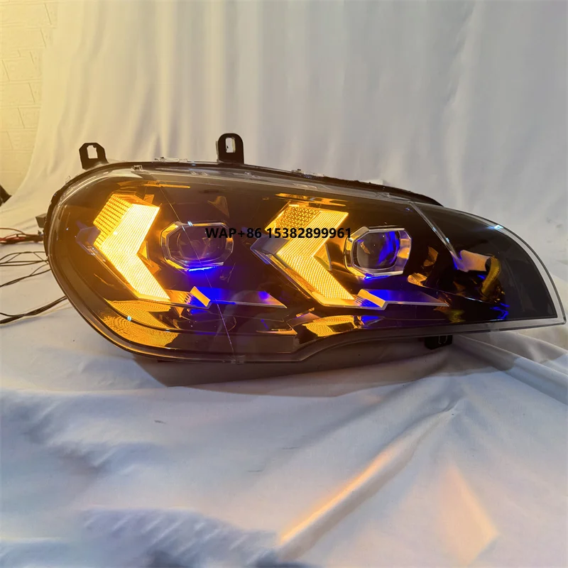 

For X5 E70 07-13 Car Headlight Assembly Modified LED Lens Day Running Lights Low Beam Accessory for Automobiles