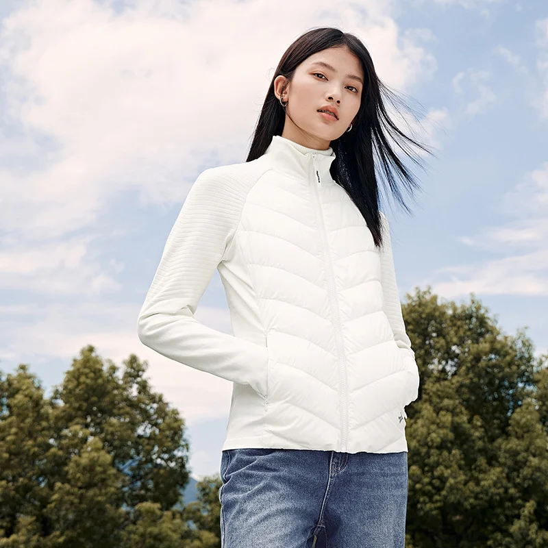 Semir Jacket Women White Patchwork Slimming 2023 Winter New Sporty Style Slim Down Jacket