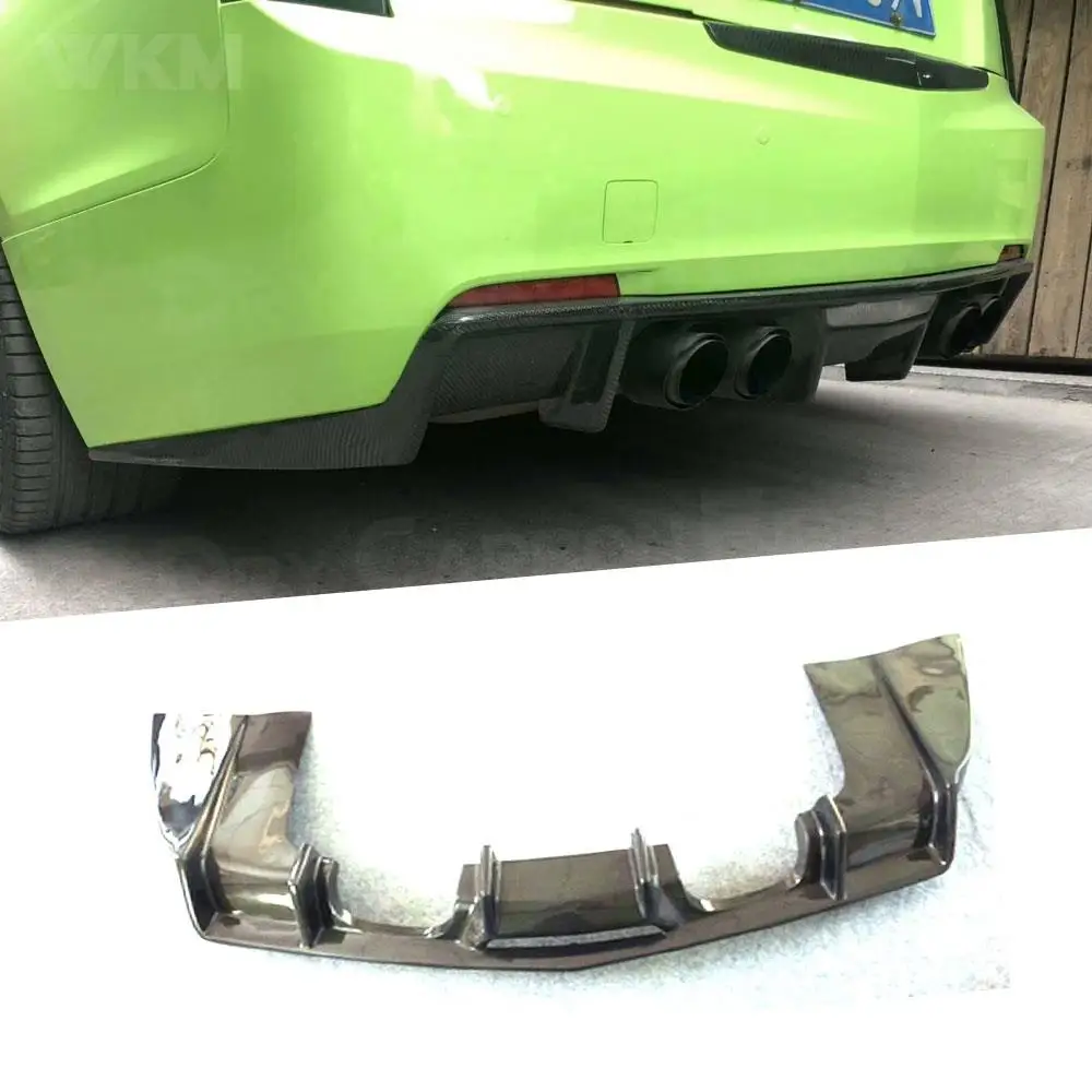 

Carbon Fiber Rear Lip Diffuser with Exhaust Tips for Cadillac ATS 2015-2017 Four Outlet Bumper Lip Plate Guard Spoiler