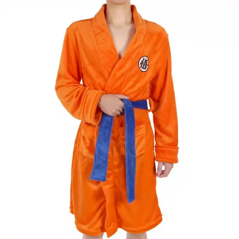 Cosaim Anime Son Goku Cosplay Bathrobe Kakarotto Pajamas Adult Children Soft Flannel Bathrobe Men Women Halloween Party Dress Up