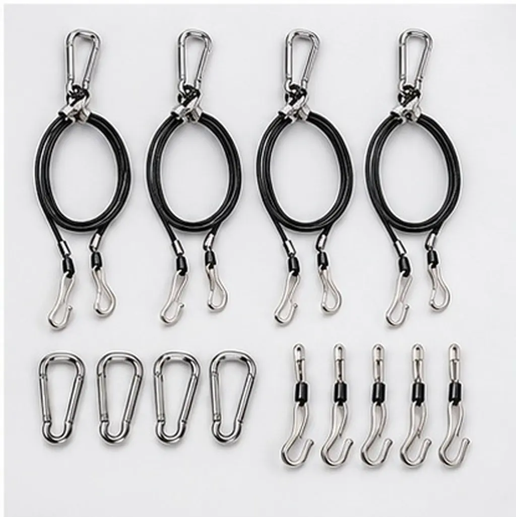 4Pcs Grow Light Rope Hanger Kit Steel Security Wire 2Mm Thick 500Mm Long Compatible with Most Brackets for Plant LED Aquarium