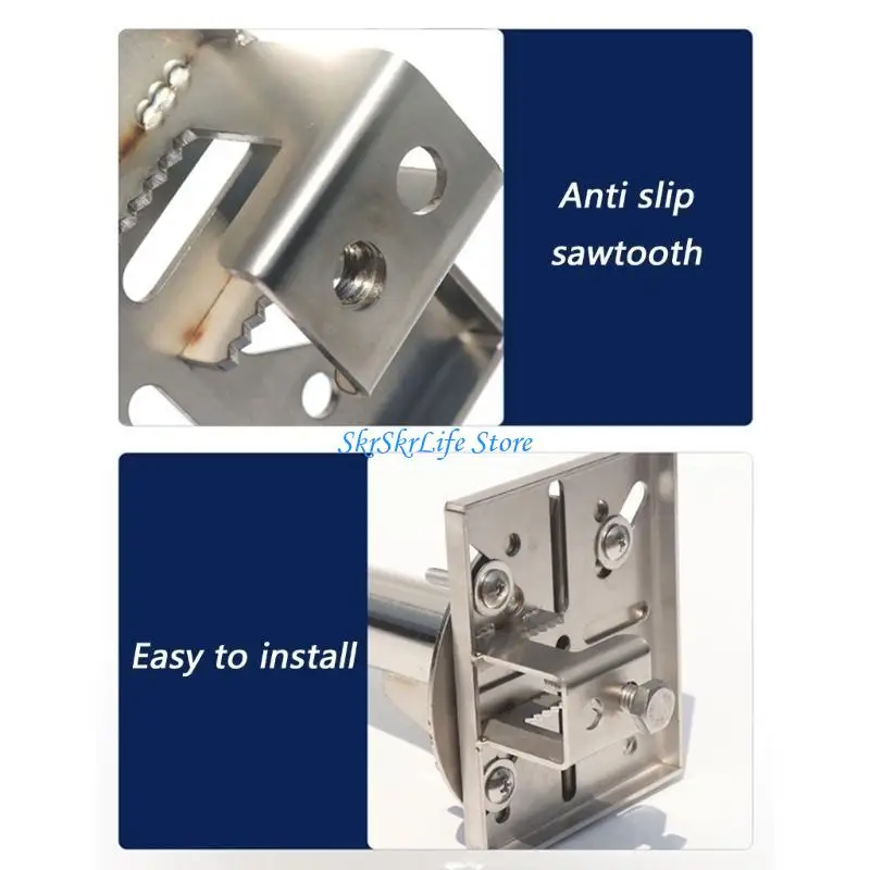 

E65E Poles Post Camera Mount with Fixing Screw Mounting Bracket for CCTV Security Camera Stainless Vertical Poles Mount Adapter