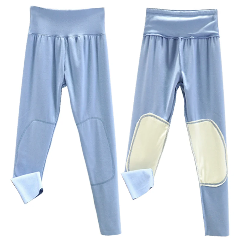 Thiened عالية الخصر Fce اصطف الركبة وسادة السراويل النسائية الشتاء قاعدة طبقة الجوارب Dervo مرقع الملابس الداخلية الدافئة حجم كبير