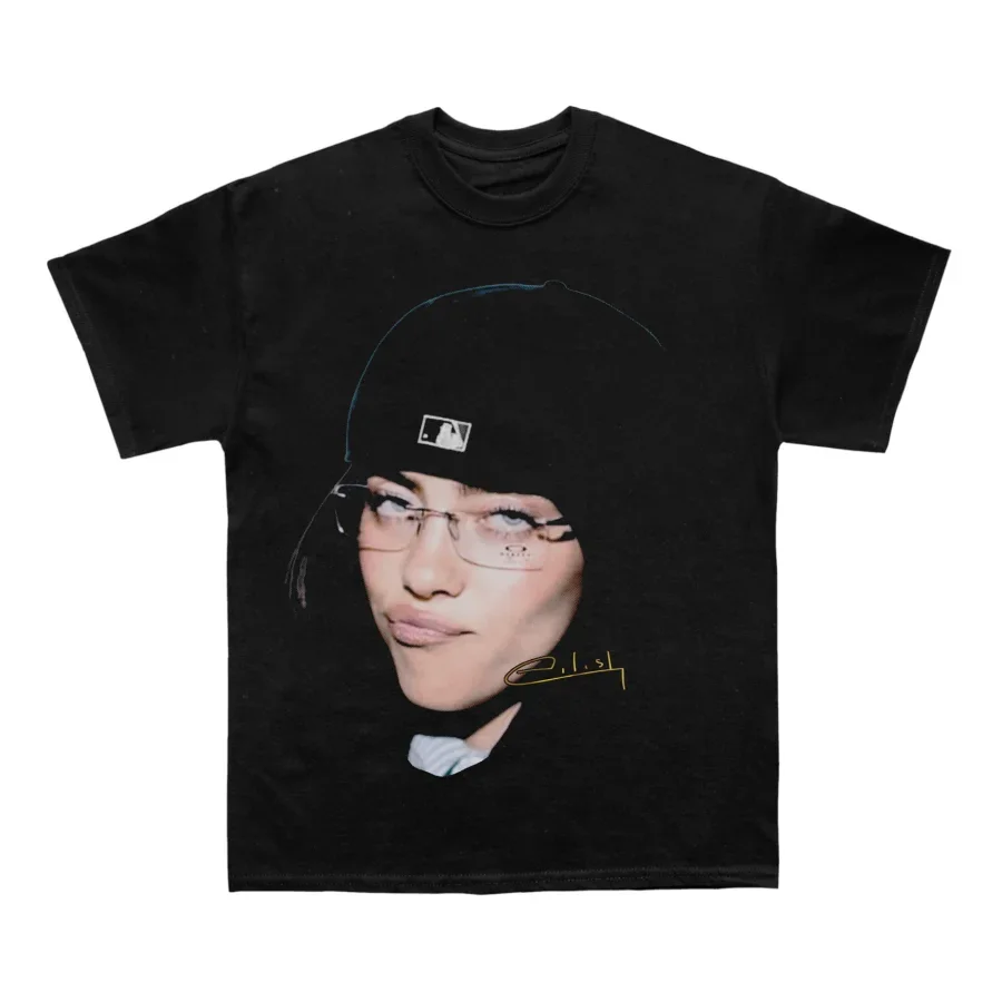 Billie Eilish Men Cotton T Shirt Streetwear Retro Casual Black Men's Clothing and Women's Clothing 2026 Summer New Ins T Shirt