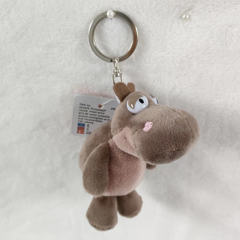 Plush Keychain Hippopotamus Big Eyed Hippopotamus Car Key Chain Stuffed Animal Key Ring Soft Doll Gift For Kids