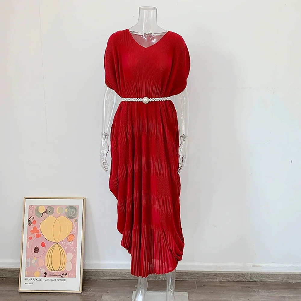 

Summer dress V-neck short-sleeved irregular women's dress fashionable and elegant temperament women's clothing-GZXX1043
