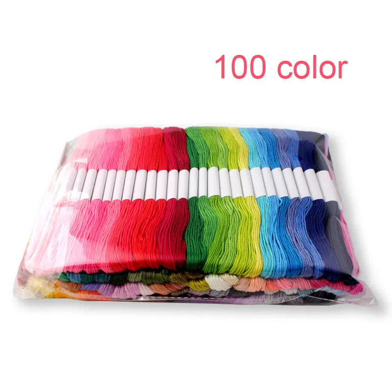 100 color cross-stitch stitch tool set Embroidery thread kit   Bracelet braided cord DIY hand-embroidered thread