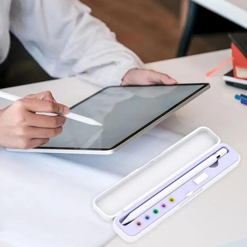 สําหรับแอปเปิ้ลดินสอ 1/2 กล่องเก็บแบบพกพา Tounch ผู้ถือปากกาพร้อมตลับหมึกสล็อต Nib อุปกรณ์เสริม Stylus iPencil