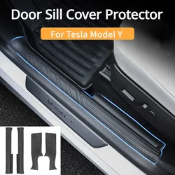 For Tesla Model Y Door Sill Cover Protector Trunk Threshold Guards Rear Door ABS Side Fender TPE Anti-dirty Mats Car Accessories