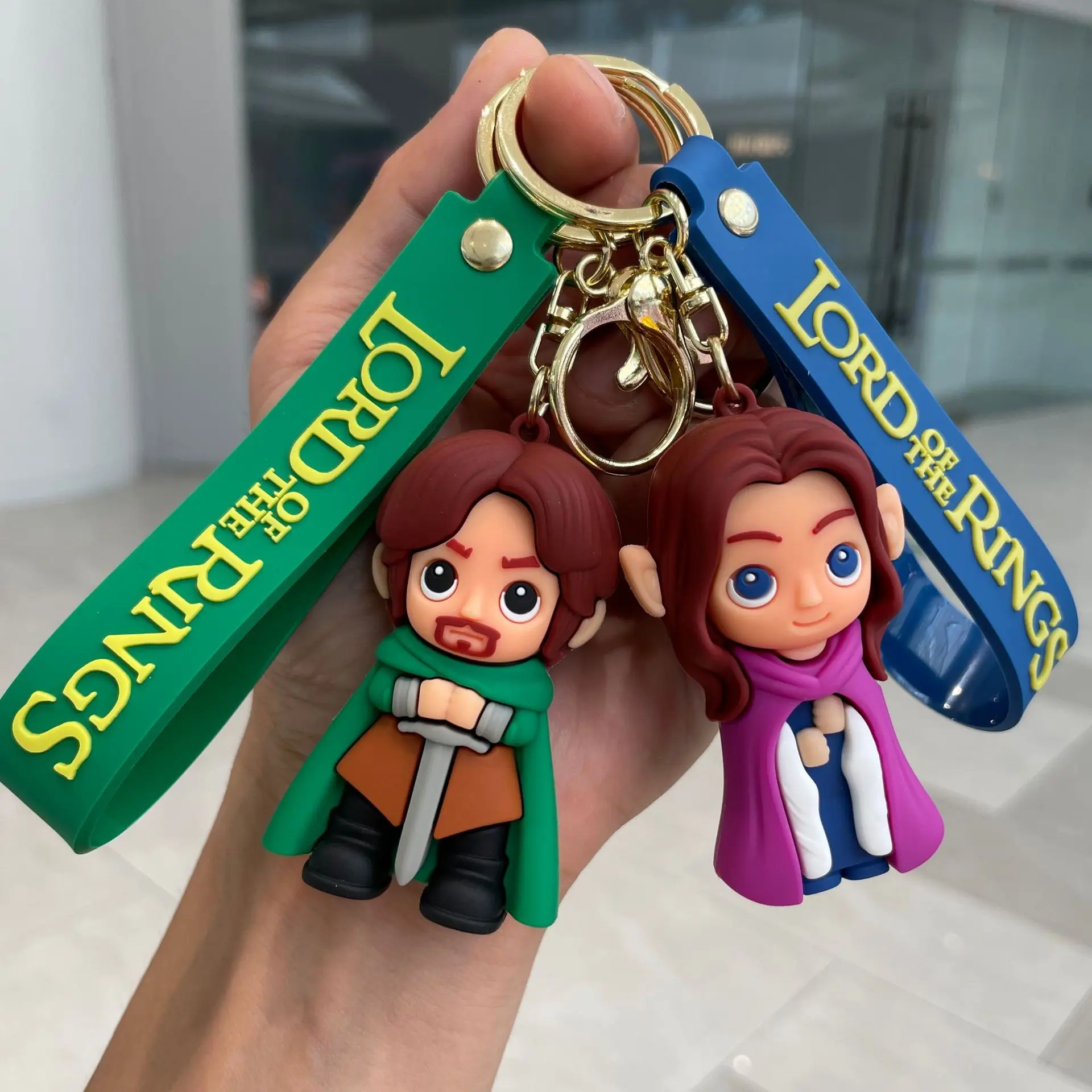 Movie Lord of The Finger Rings Keychain Anime Doll Figure Keyring Pendent Jewelry Car Key Accessories Toy for Kids Birthday Gift