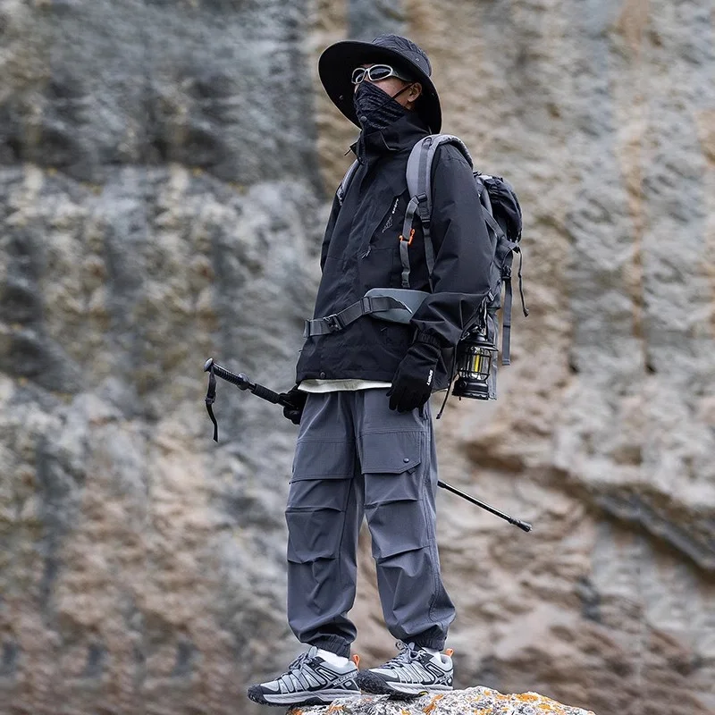 

Мужские повседневные брюки для активного отдыха, осенне-весенняя коллекция 2026, серия «Гора», ветрозащитные, водонепроницаемые, дышащие, свободного кроя, повседневные