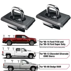 Truck Bed Retractable Tie Down Anchors For Ford F150 98-14 Ford Super Duty 98-16 Chevrolet Silverado GMC Sierra 99-13 Dodge RAM