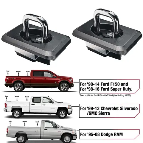 LKW-Bett, einziehbare Spanankern für Ford F150 98–14, Ford Super Duty 98–16, Chevrolet Silverado GMC Sierra 99–13, Dodge RAM
